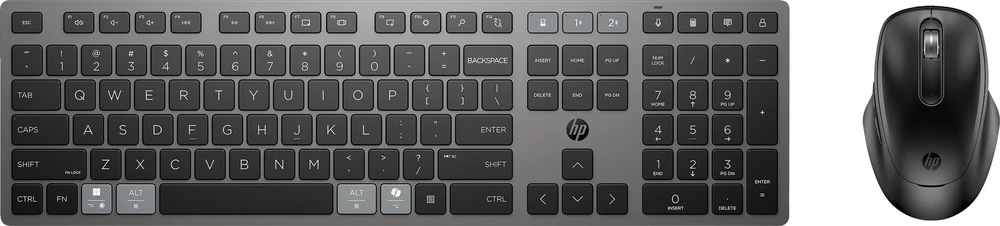 Rinkinys Klaviatūra su pele HP 720 Multi belaidė juoda-pilka