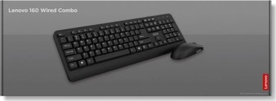 Lenovo | 160 Combo | Klaviatūra | su laidu | su pele | US | Juodas
