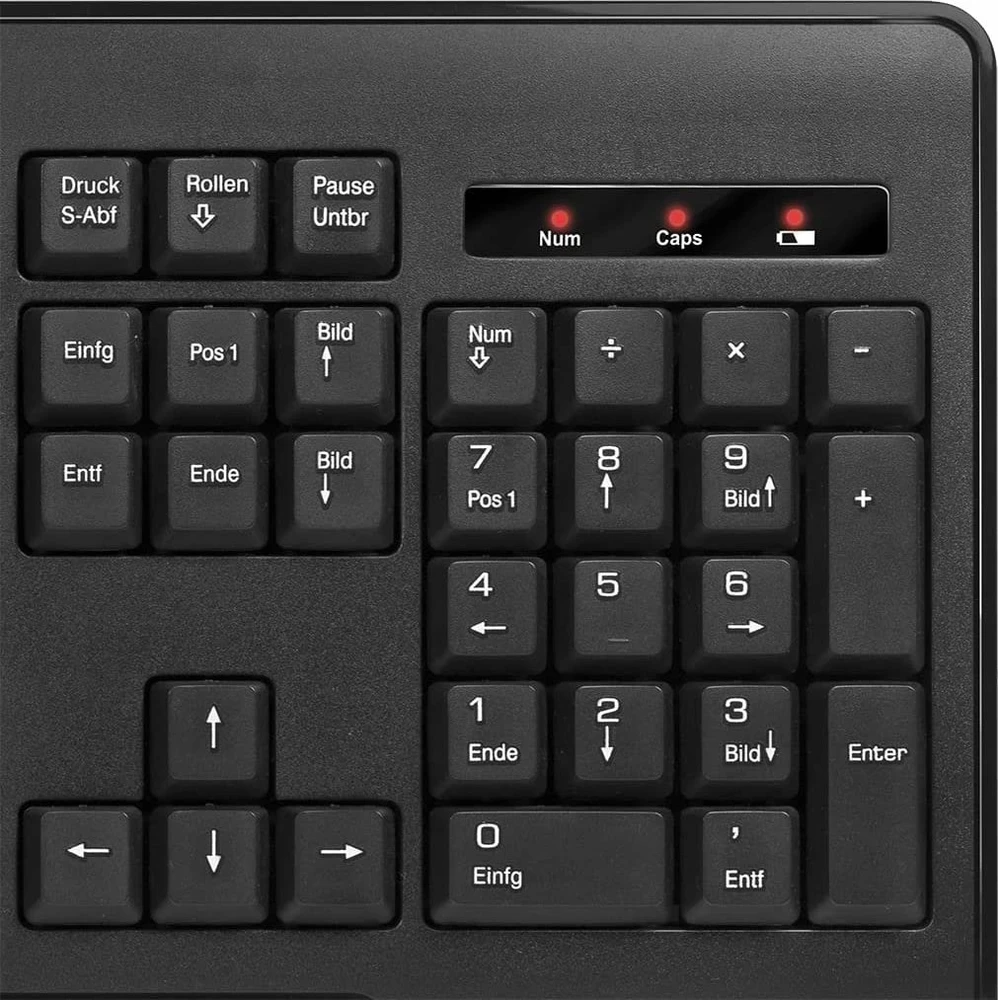 Klaviatūra ir pelė LogiLink 2,4GHz Funk ComboSet 1000DPI Juodas (ID0194)