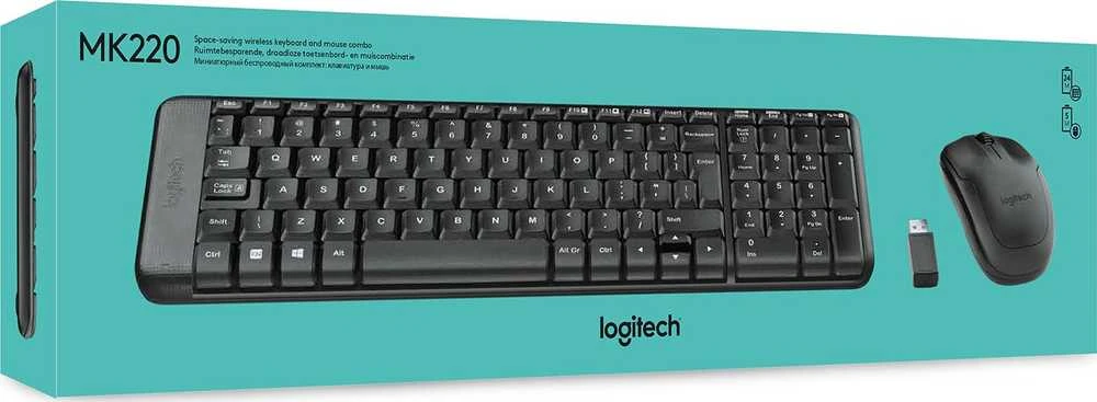 Belaidis klaviatūros ir pelės rinkinys Logitech MK220, ENG išdėstymas