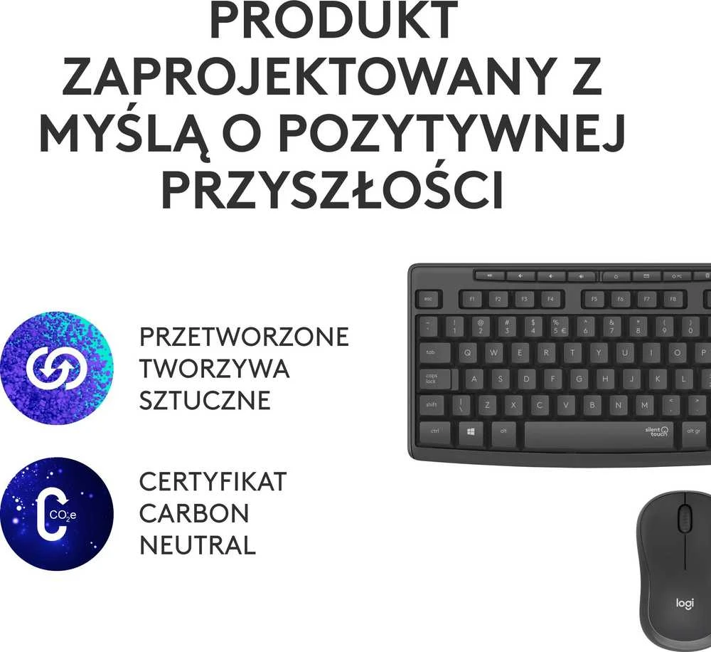 Belaidė klaviatūra su pele Logitech MK295, US kalba, Juodos spalvos