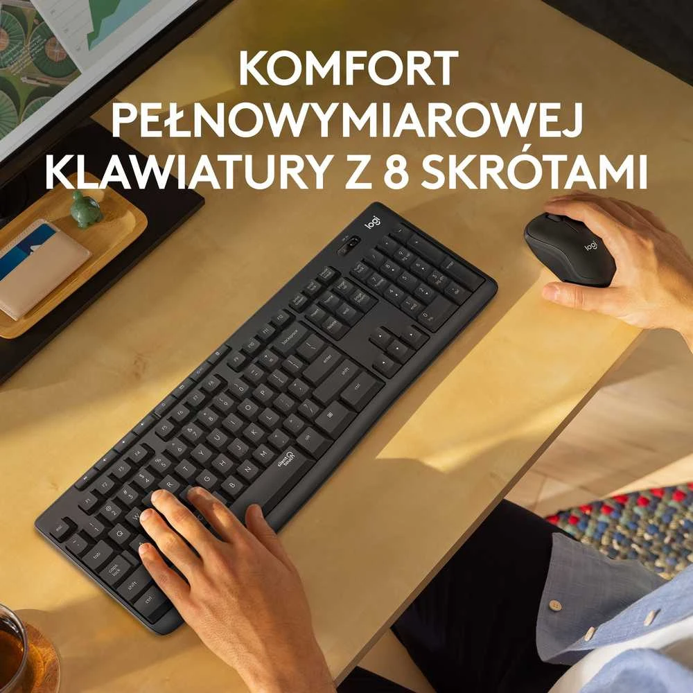 Belaidė klaviatūra su pele Logitech MK295, US kalba, Juodos spalvos