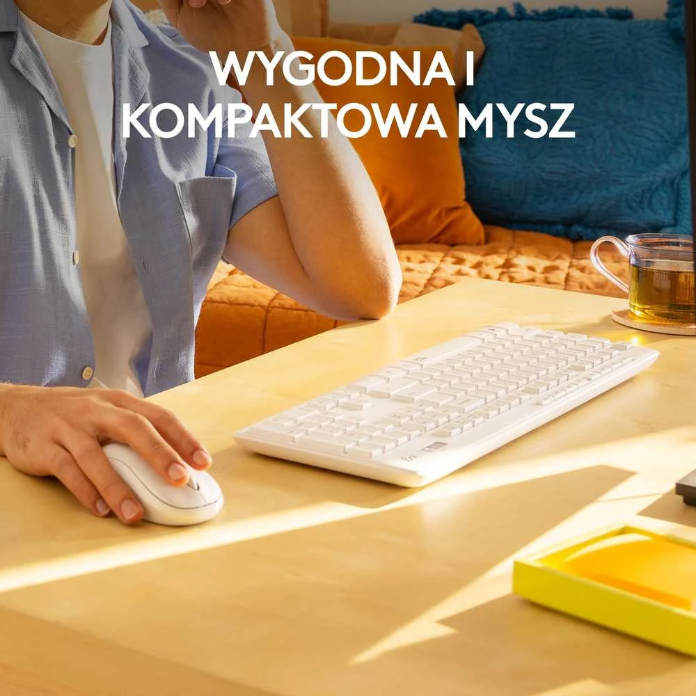 Belaidė Klaviatūra Su Pele Logitech MK295, US išdėstymas, Baltos Spalvos