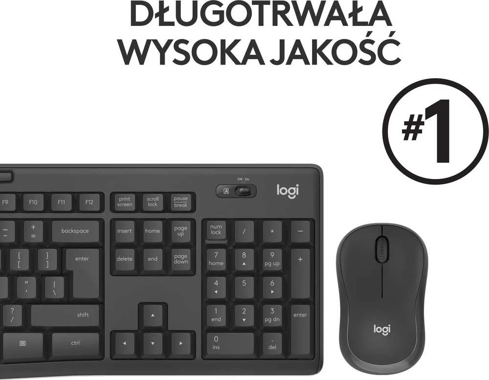 Belaidė klaviatūra su pele Logitech MK295, US kalba, Juodos spalvos