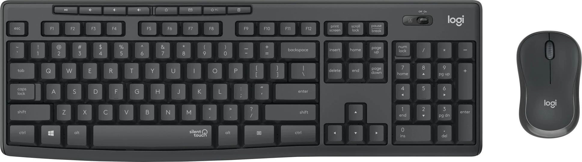 Belaidė klaviatūra su pele Logitech MK295, US kalba, Juodos spalvos