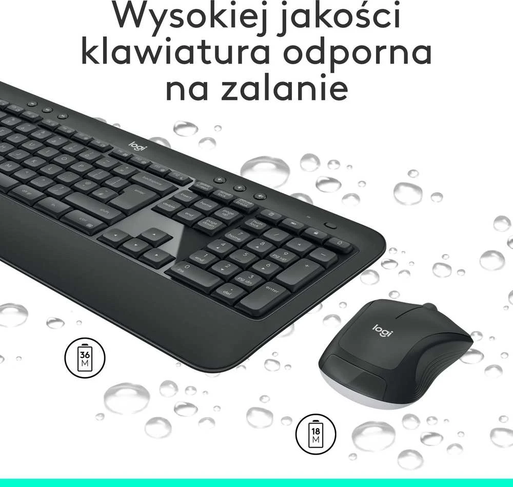 Belaidis pelės ir klaviatūros rinkinys Logitech MK540 Advanced, išdėstymas: US tarptautinis (Qwerty)