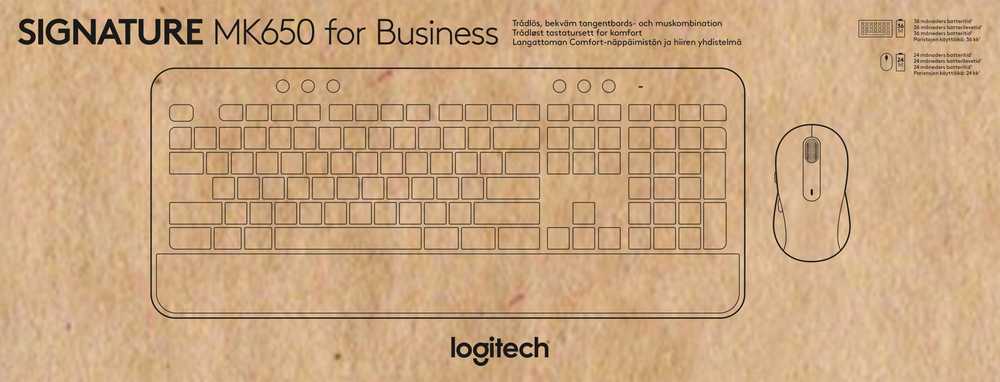 Klaviatūra LOGITECH Signature MK650 Combo verslui - OFFWHITE - (US) - INTNL