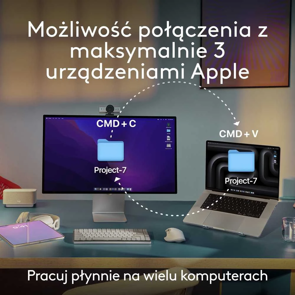 Belaidė klaviatūra „Klaviatūra Logitech MX Keys S Combo“, skirta „Mac“, 100 % (pilno dydžio), grafito spalvos su foniniu apšvietimu