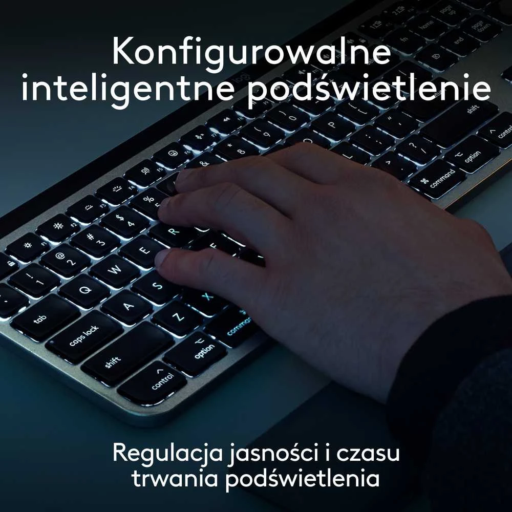 Belaidė klaviatūra „Klaviatūra Logitech MX Keys S Combo“, skirta „Mac“, 100 % (pilno dydžio), grafito spalvos su foniniu apšvietimu