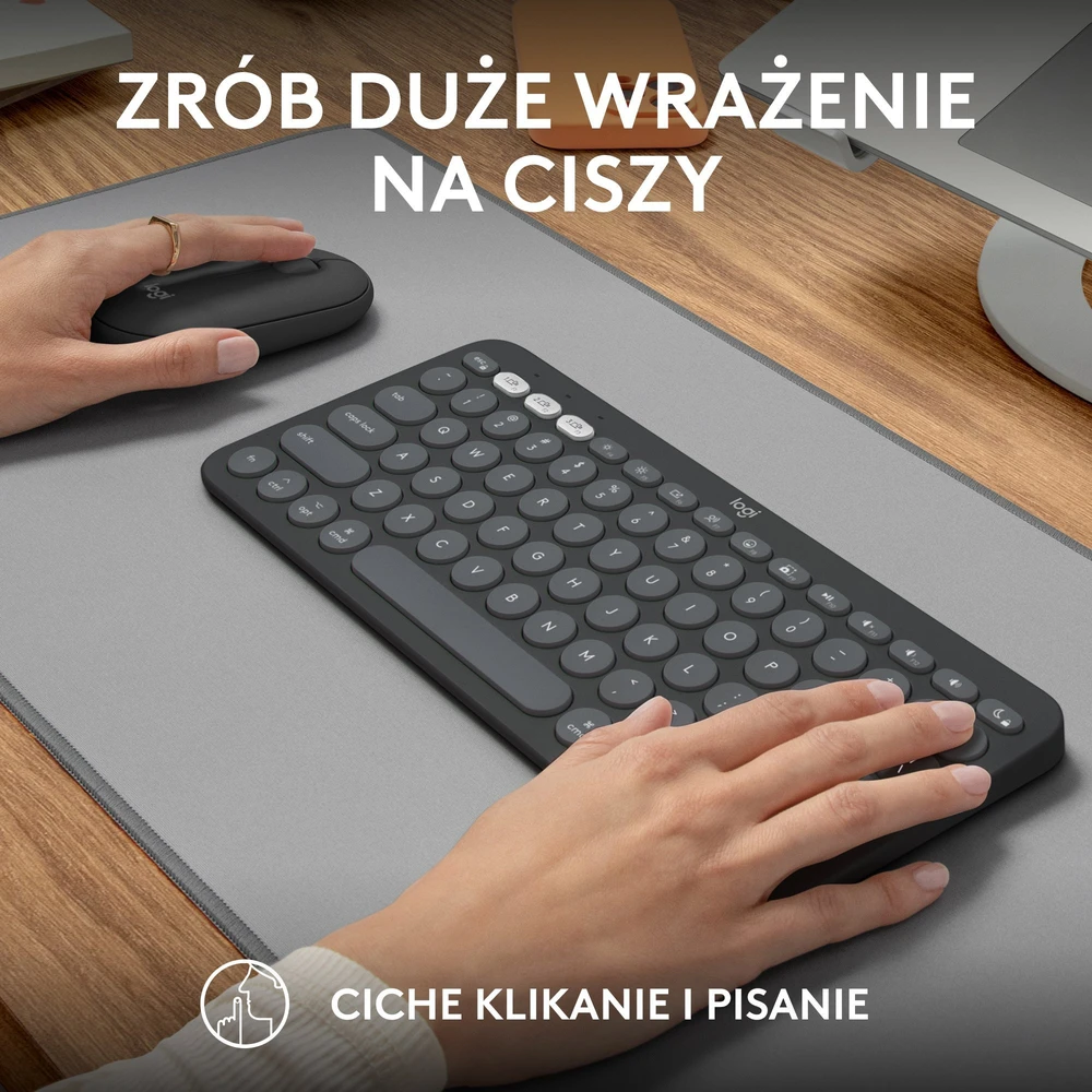 Klaviatūra ir pelė Logitech Pebble 2 Combo for Mac, grafito spalvos