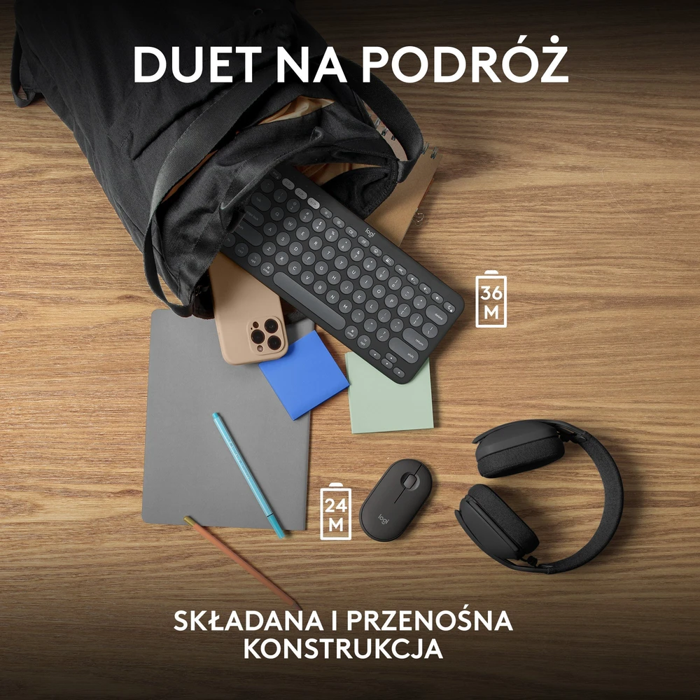Klaviatūra ir pelė Logitech Pebble 2 Combo for Mac, grafito spalvos