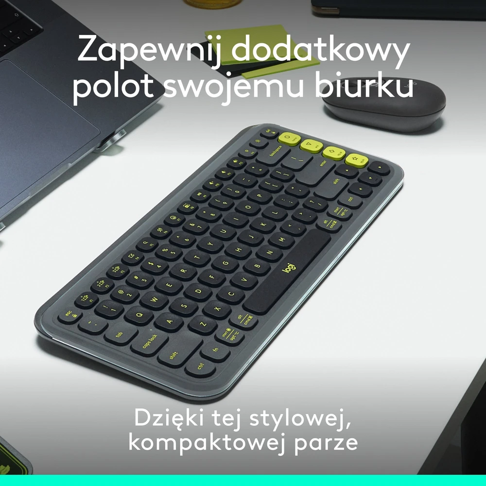 Klaviatūra LOGITECH POP ICON COMBO – GRAFITE – JAV INT'L – BT – INTNL-973