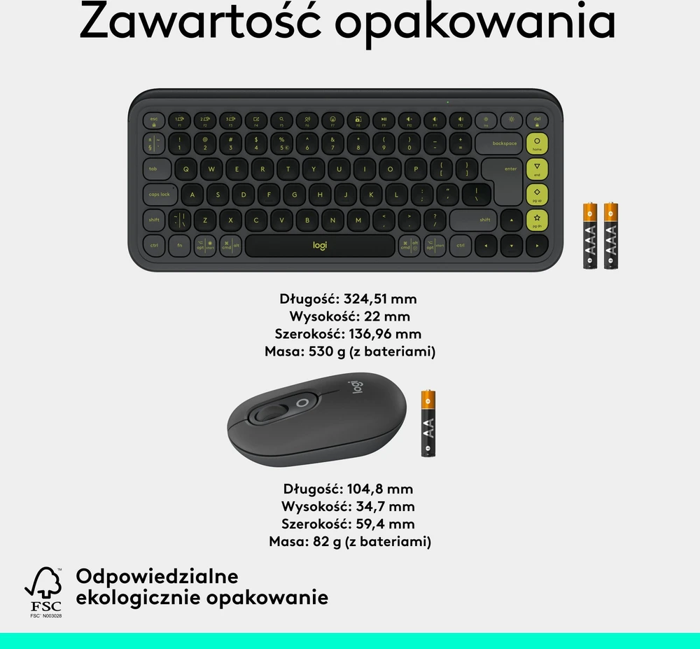 Klaviatūra LOGITECH POP ICON COMBO – GRAFITE – JAV INT'L – BT – INTNL-973