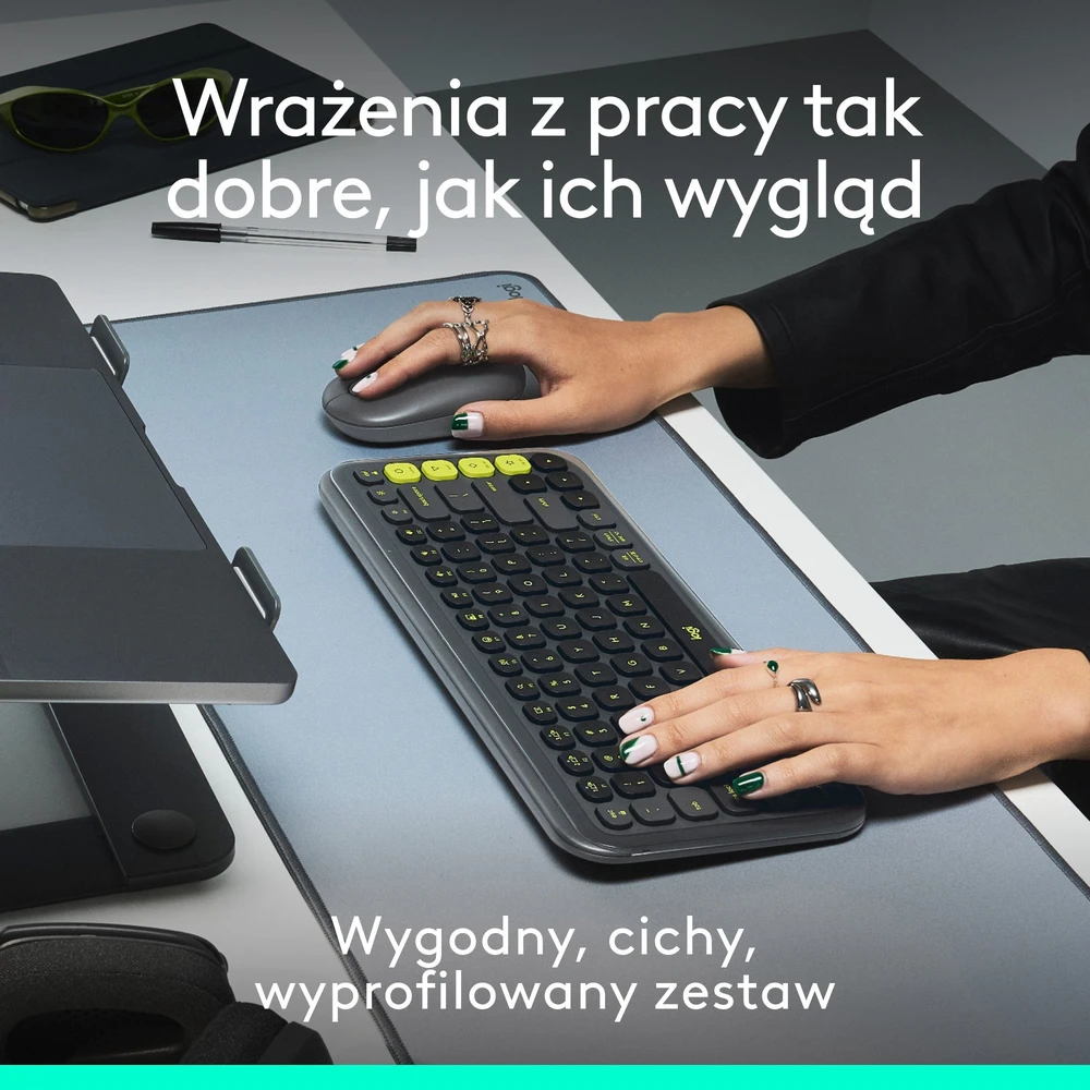 Klaviatūra LOGITECH POP ICON COMBO – GRAFITE – JAV INT'L – BT – INTNL-973