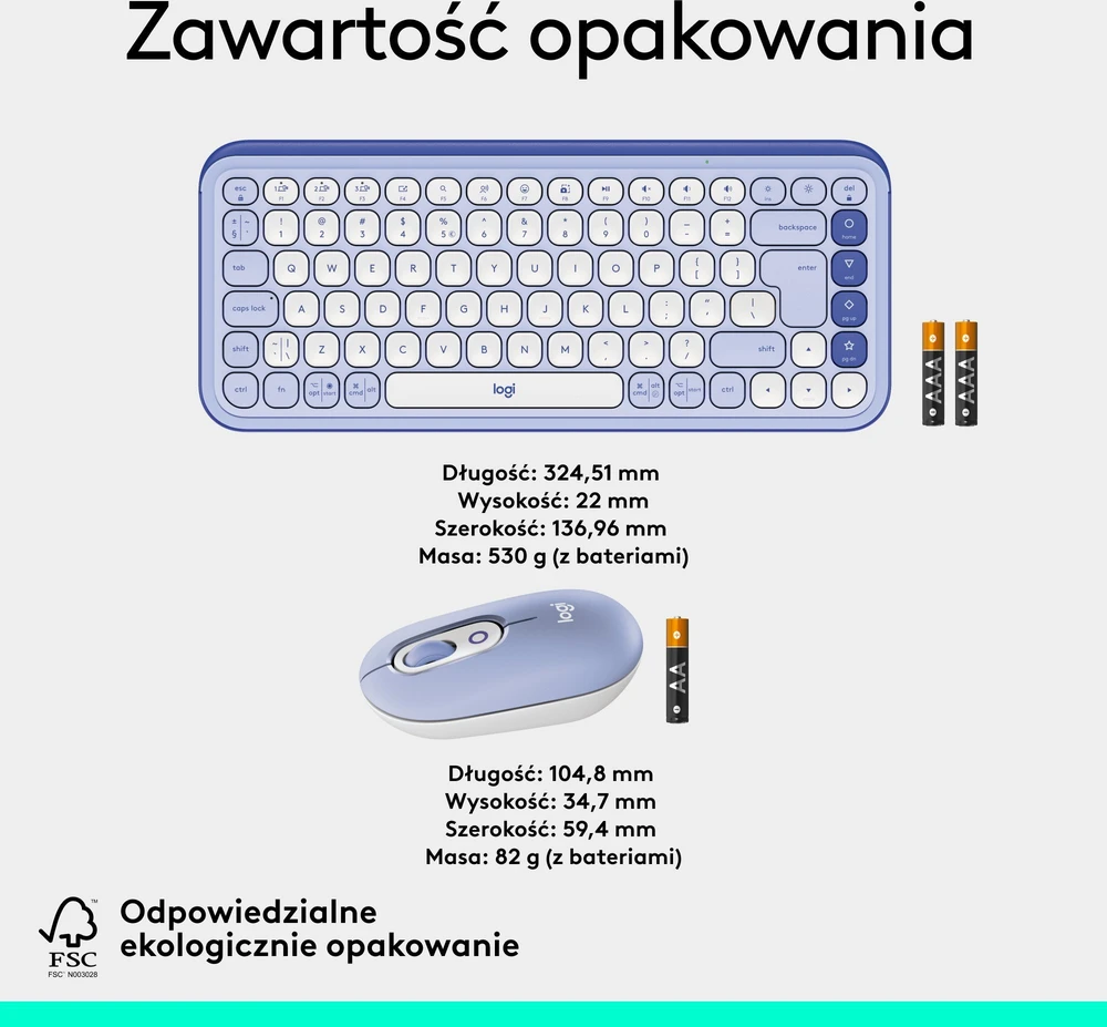 Kilimėlis Logitech POP ICON Combo Violetinis