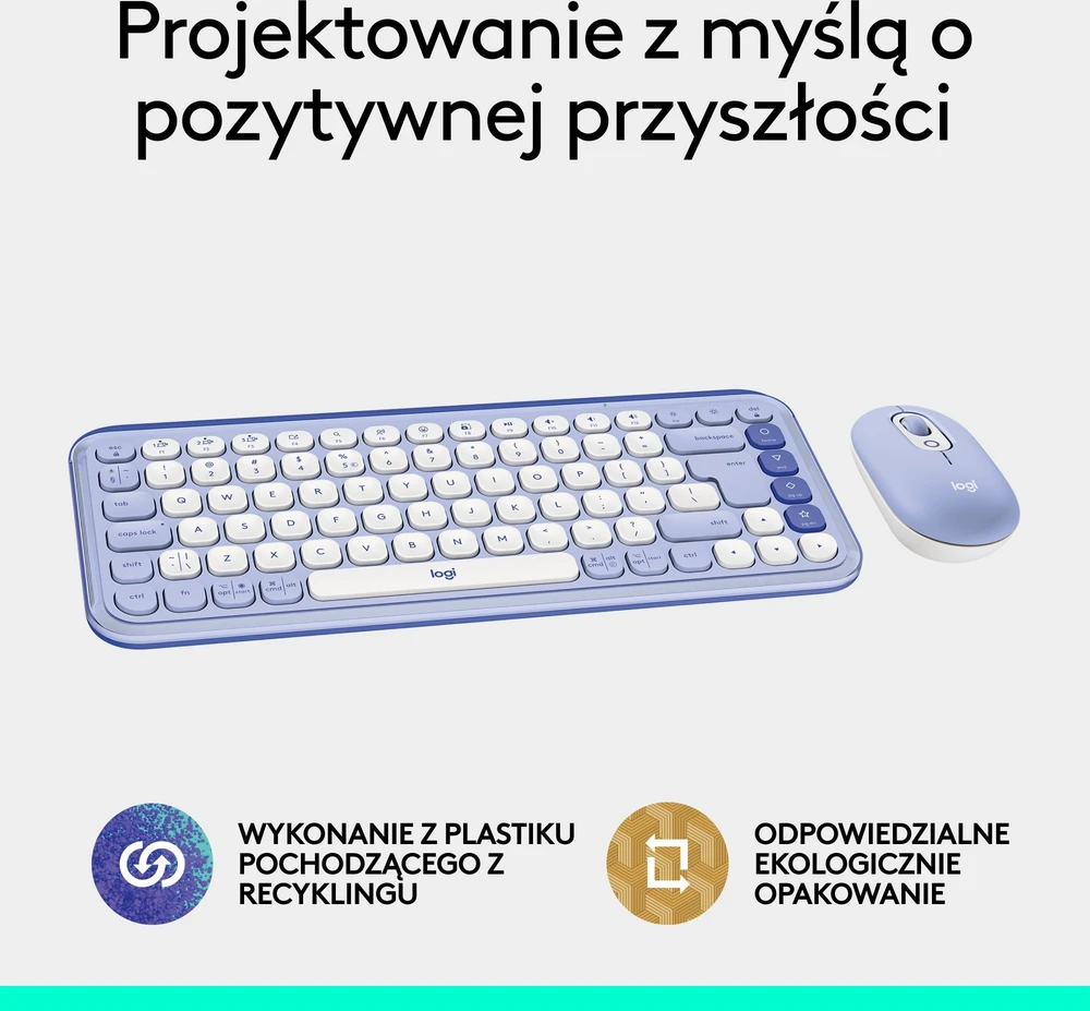 Kilimėlis Logitech POP ICON Combo Violetinis