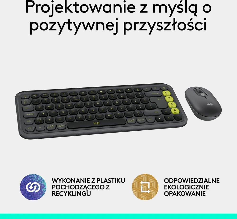 Klaviatūra LOGITECH POP ICON COMBO – GRAFITE – JAV INT'L – BT – INTNL-973