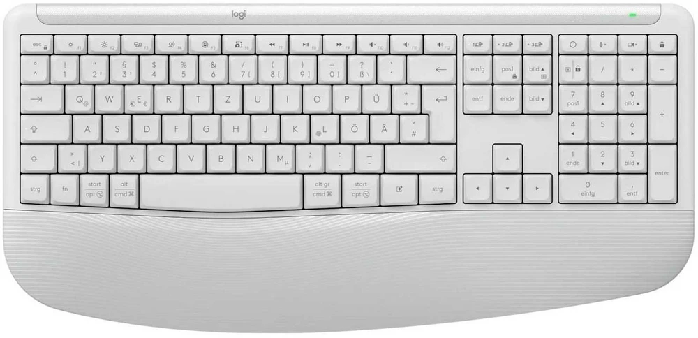 Belaidės klaviatūros ir pelės rinkinys Logitech Signature Comfort Plus Combo MK880, JAV (tarptautinis) išdėstymas, Bluetooth, baltos spalvos