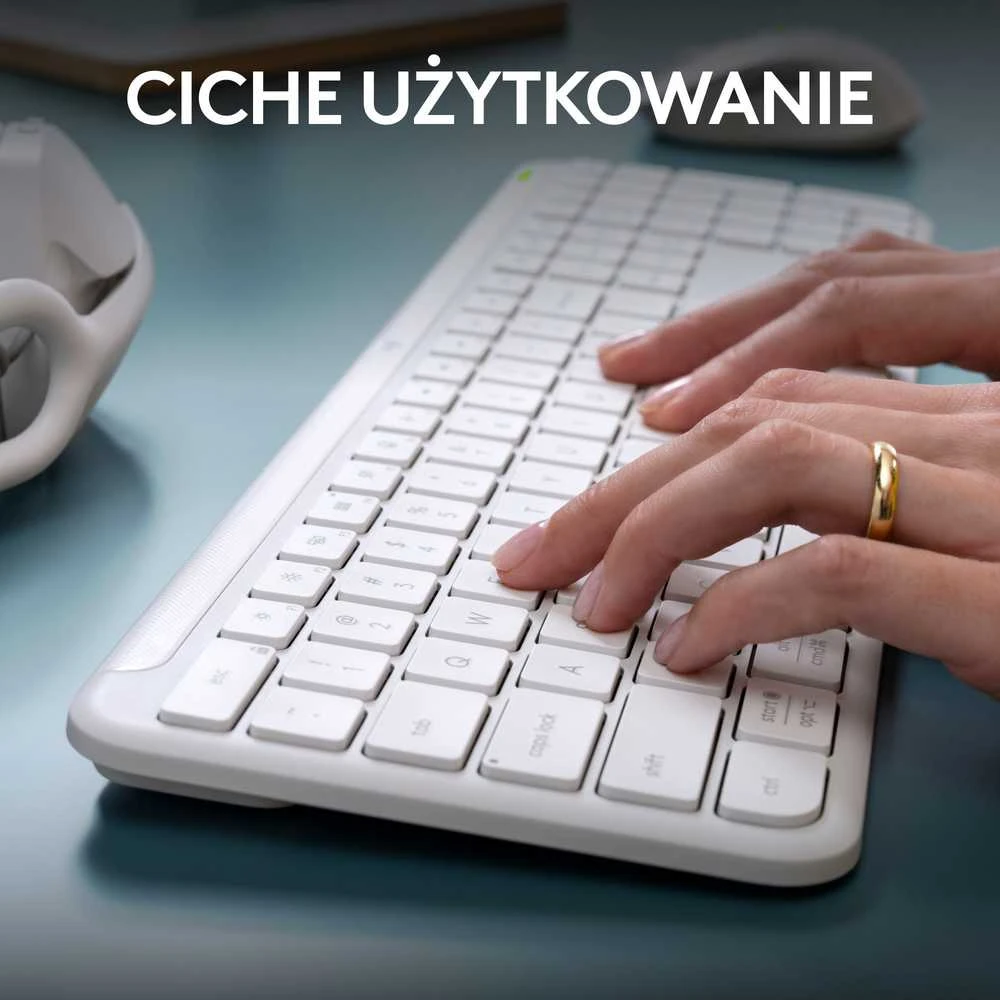 Klaviatūra ir pelė Logitech Signature Slim MK950, Balta