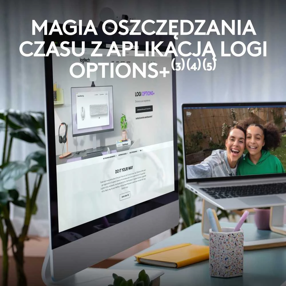 Klaviatūra ir pelė Logitech Signature Slim MK950, Balta