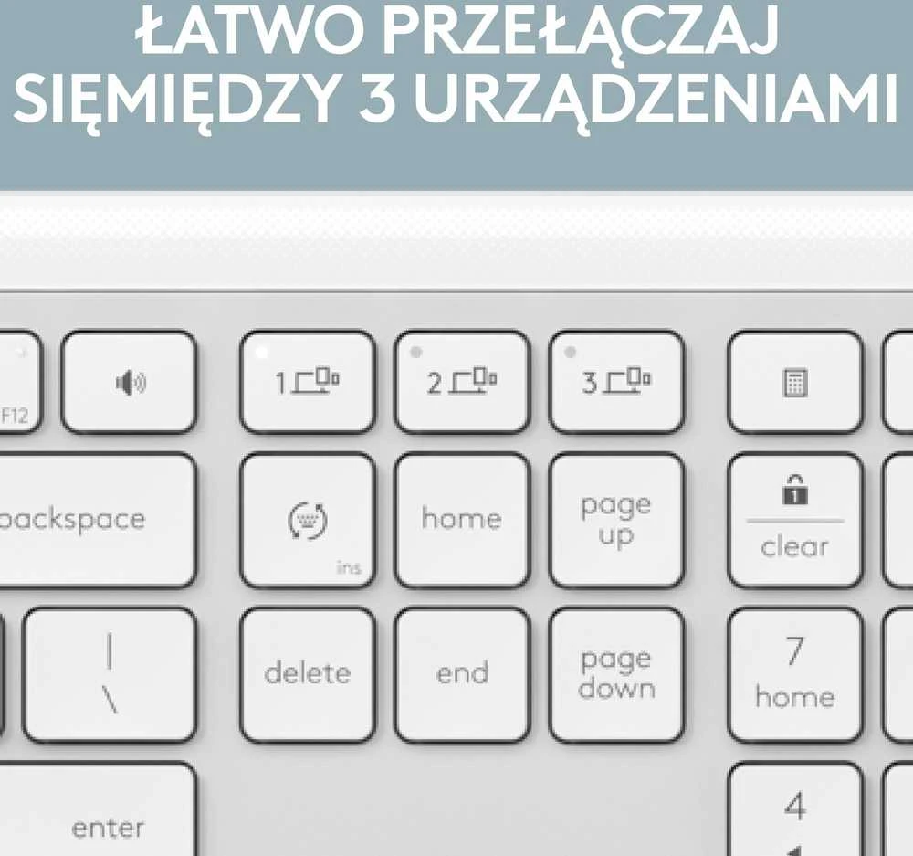 Klaviatūra ir pelė Logitech Signature Slim MK950, Balta