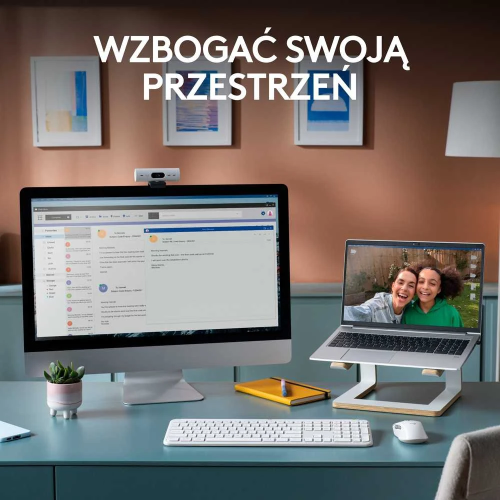 Klaviatūra ir pelė Logitech Signature Slim MK950, Balta