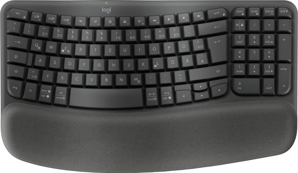 „Logitech Wave Keys“ „Bluetooth“ klaviatūra, juoda, QWERTZ, DE