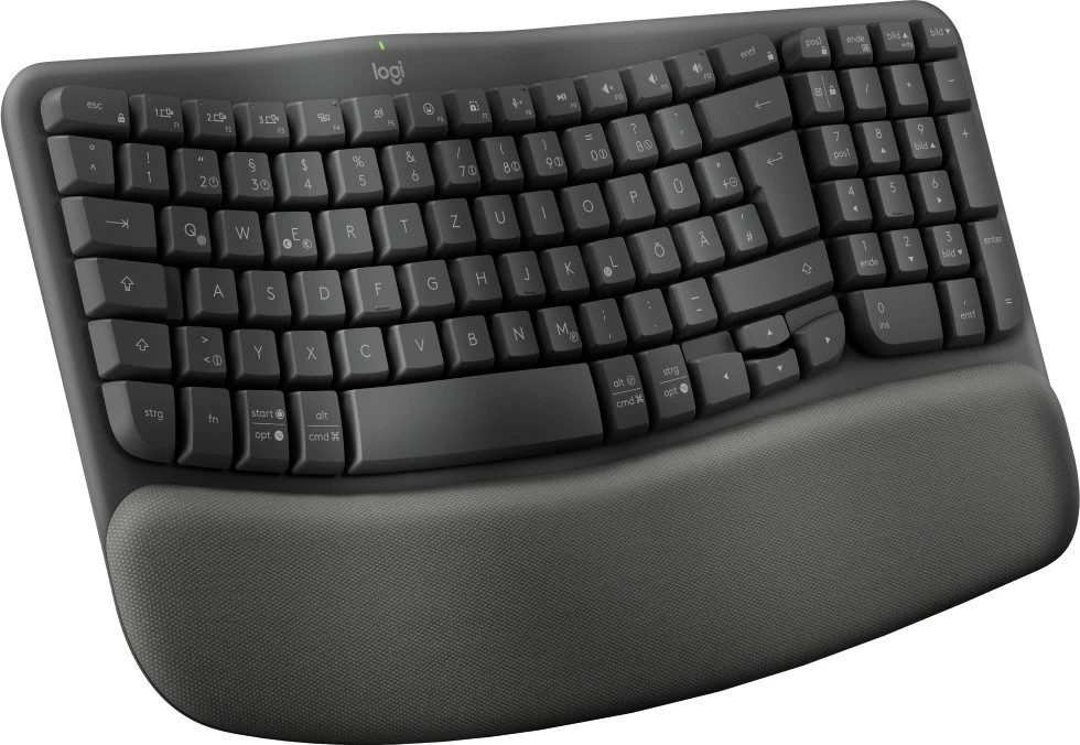 „Logitech Wave Keys“ „Bluetooth“ klaviatūra, juoda, QWERTZ, DE