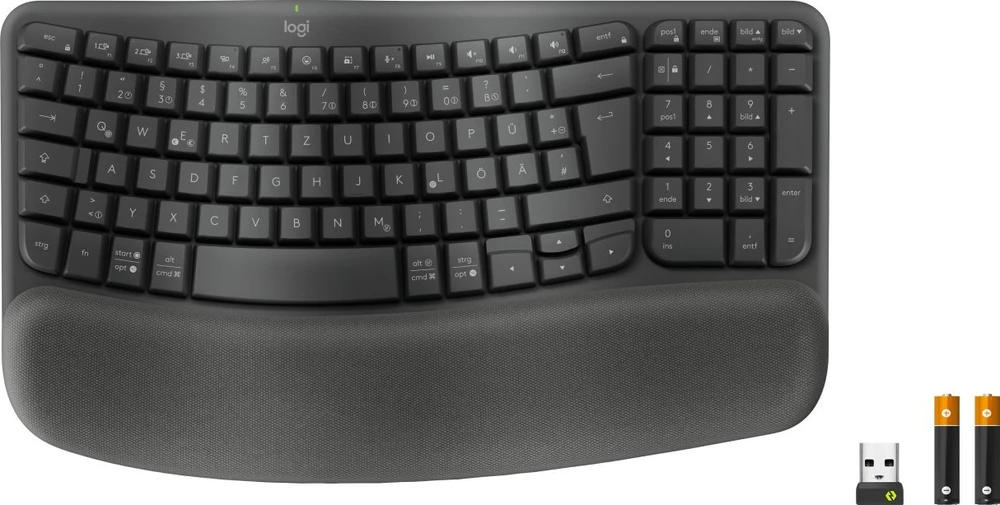„Logitech Wave Keys“ „Bluetooth“ klaviatūra, juoda, QWERTZ, DE