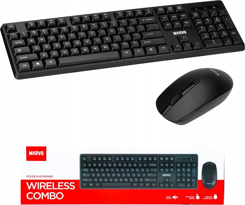 Klaviatūra+pel.Wireless MARVO WS005 juoda