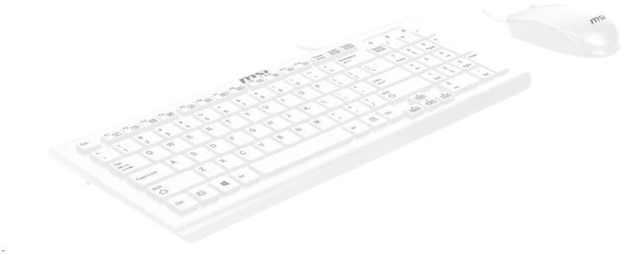 Klaviatūra MSI klaviatūros ir pelės rinkinys SK9626W, laidinis, CZ/SK lokalizacijos, baltas