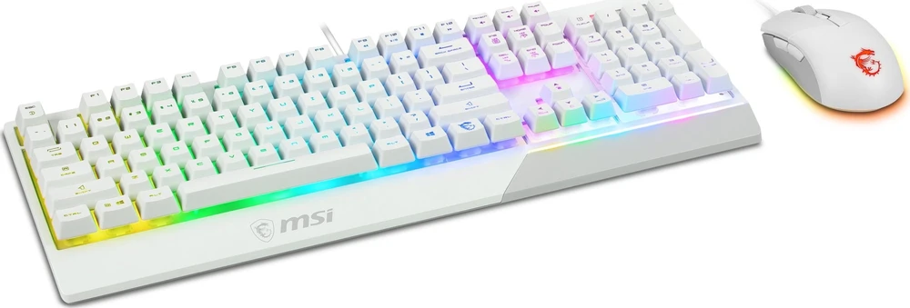 MSI Žaidimų klaviatūra Vigor GK30 Gaming Combo, Baltos spalvos (su pele)