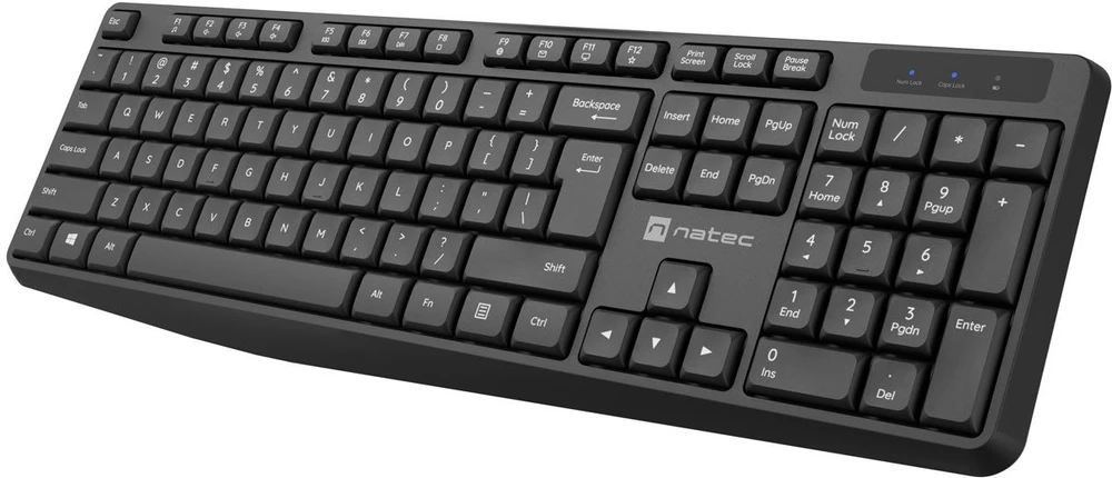 Natec | Klaviatūra ir pelė | Squid 2in1 Bundle | Klaviatūros ir pelės rinkinys | Wireless | Belaidė jungtis | US | Juodas