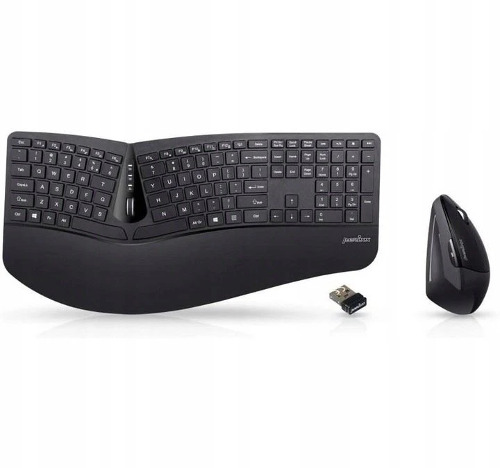 Klaviatūra ir pelė Perixx Perixx PERIDUO-606A DE, 3-in-1 klaviatūra and pelė set, wireless, ergon., juodas