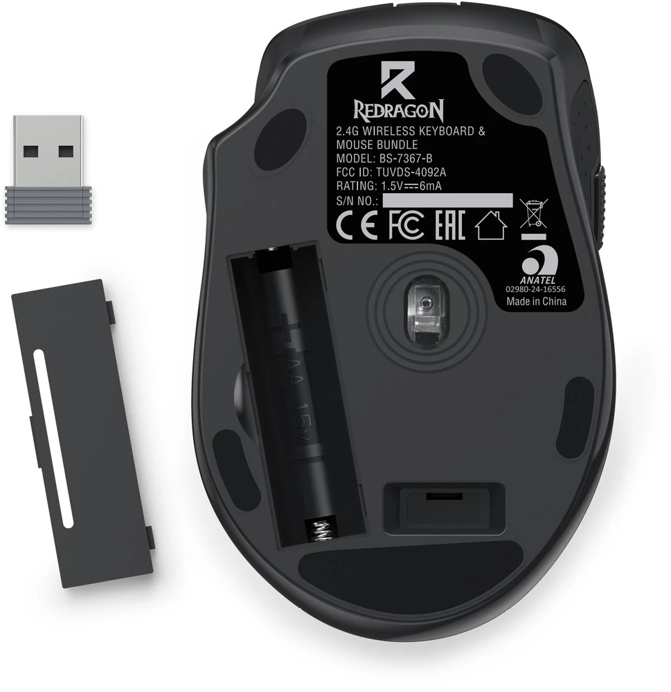 Rinkinys Klaviatūra su pele Redragon BS-7367-B belaidė juoda