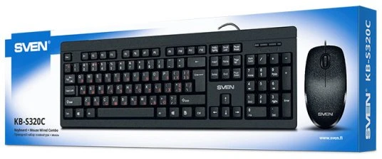 Sven Klaviatūra ir pelė KB-S320C juodas (104 keys, 1000DPI, 2+1 bt.)