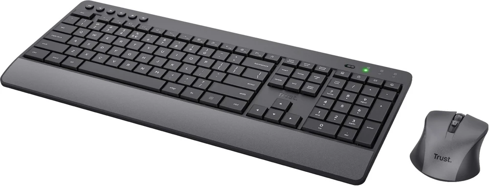 Klaviatūra ir pelė Kit Trust Trezo Comfort Wireless Klaviatūros ir pelės rinkinys - German QWERTZ išdėstymas