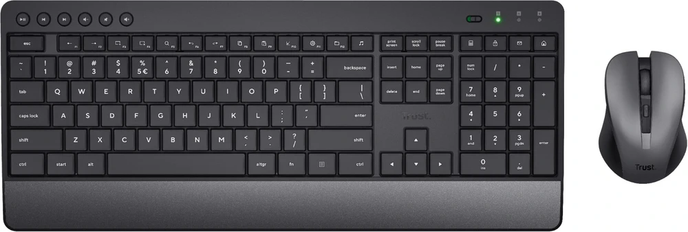 Klaviatūra ir pelė Kit Trust Trezo Comfort Wireless Klaviatūros ir pelės rinkinys - German QWERTZ išdėstymas