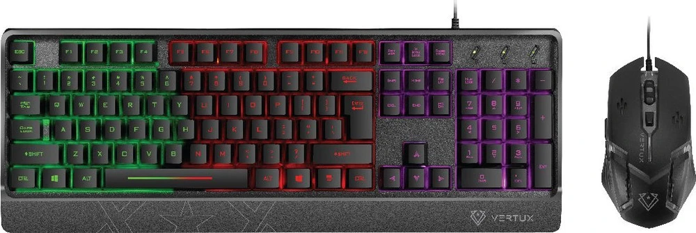 Klaviatūra ir pelė Vertux Vertux Rinkinys Pelė Klaviatūra ORION 3200 DPI LED Ergonomiczna