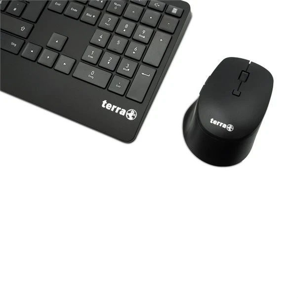 Wortmann Usorteret „TERRA Desktop 4000“ belaidė AES [DE] USB juoda „Copilot“ klaviatūra + pelė, QWERTY, 105 klavišai