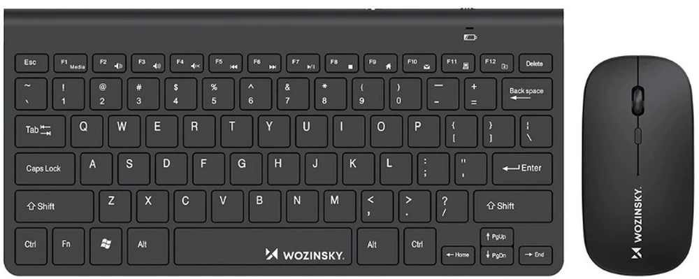 Wozinsky Belaidė klaviatūra + Compact Pelė Set - Juodas