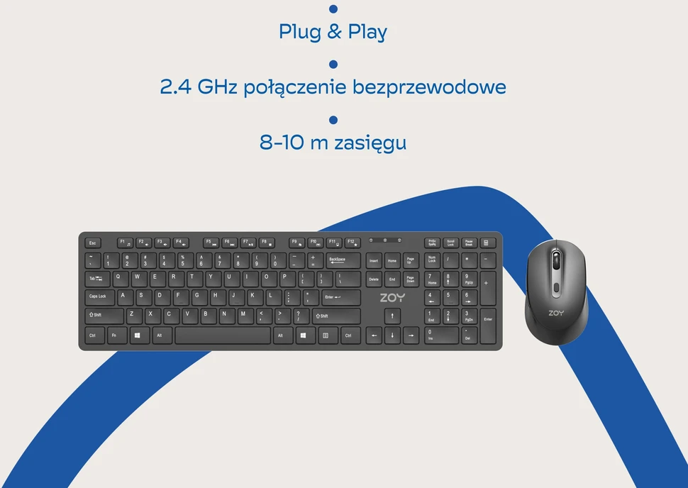 Klaviatūra ir pelė ZOY ZKM888 spalva juoda