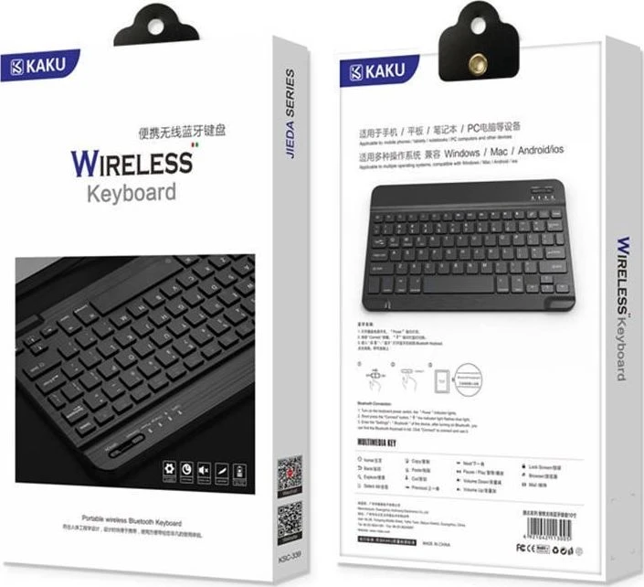 Kaku KSC-339 10 colių Bluetooth belaidė klaviatūra, skirta iOS / Android / Windows įrenginiams / Juodas