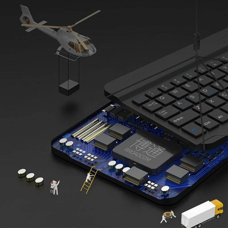 Kaku KSC-339 10 colių Bluetooth belaidė klaviatūra, skirta iOS / Android / Windows įrenginiams / Juodas