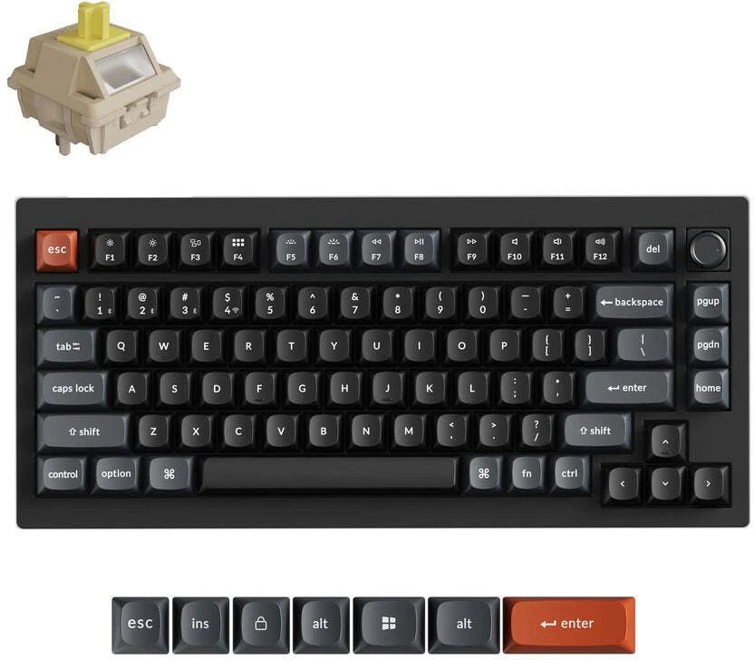 Belaidė mechaninė klaviatūra Keychron V1 Ultra Wireless | Hot Swappable | RGB | Banana tipo jungikliai