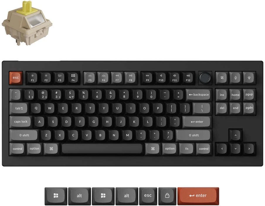 Klaviatūra Keychron V3 Ultra (Juoda) - Keychron Silk POM Banana Switches