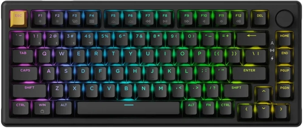 Keychron J2 Wireless (KJ2-H1) - US išdėstymas - Hot-Swappable Super Raudona - Juodas (Juoda) Mechaninė Belaidė Žaidimų Klaviatūra