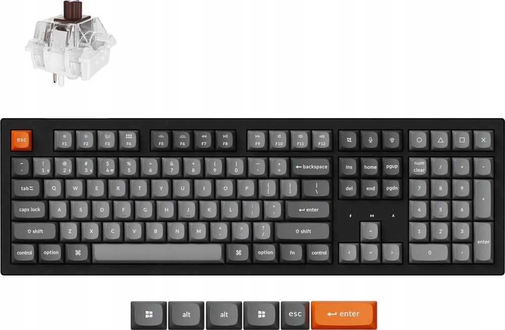 Keychron K10 Max Wireless – US išdėstymas – Hot-Swappable Super Brown Switches (K10M-H3) Mechaninė Belaidė Žaidimų Klaviatūra