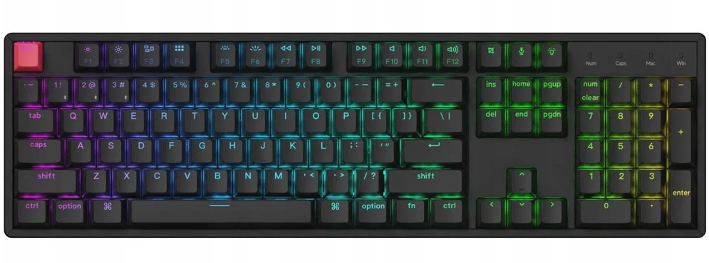 Klaviatūra žaidimams Keychron K10 V2 Keychron Super Raudona belaidė mechaninė su pašvietimu juoda