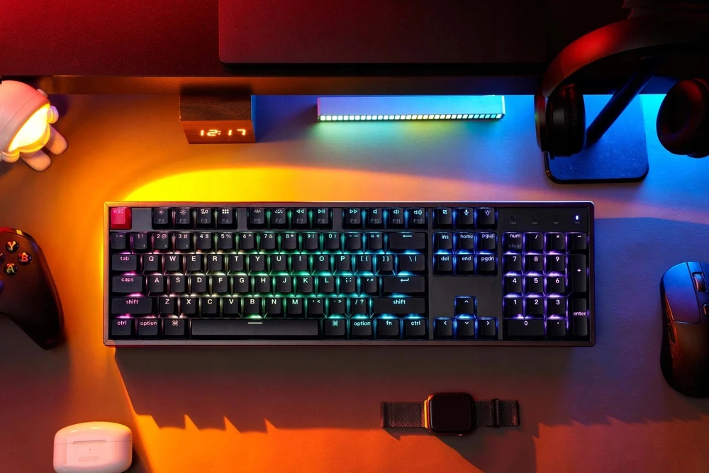 Klaviatūra žaidimams Keychron K10 V2 Keychron Super Raudona belaidė mechaninė su pašvietimu juoda